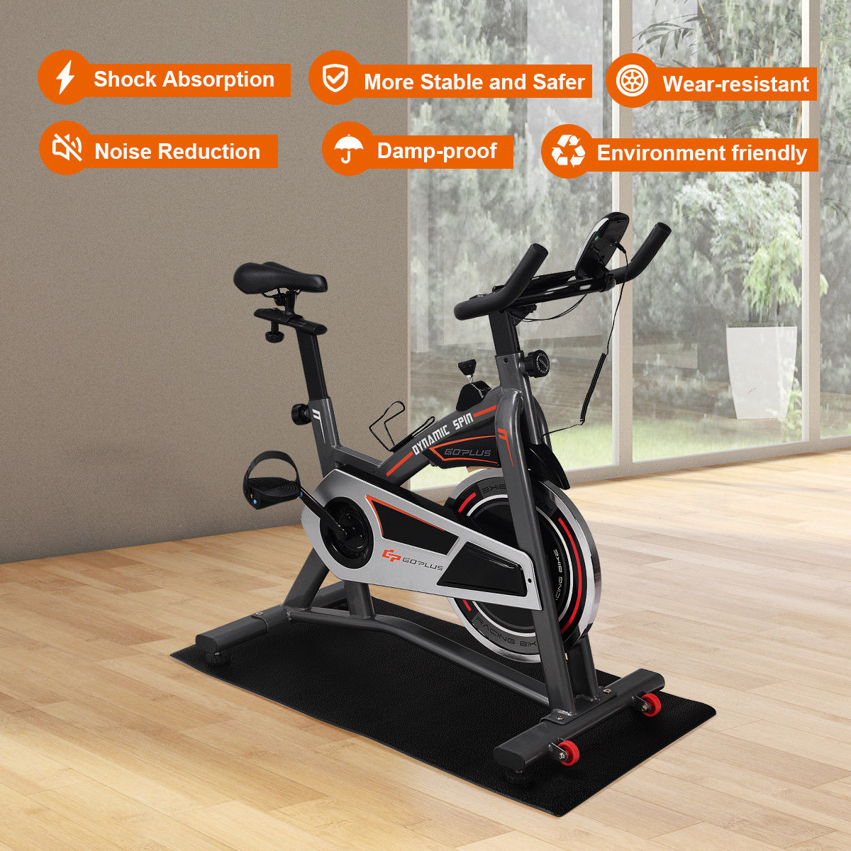 47" x 24" Exercise Equipment Mat Gym Bike Floor Protector PVC Treadmill Mat
